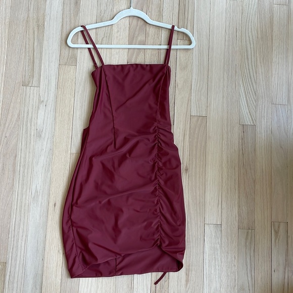 Tiger Mist Anika Ruched Side Strappy Mini Dress - Picture 2 of 5